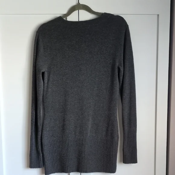 The North Face Merino Wool Blend Dark Gray Women's V-Neck Cardigan - Picture 6 of 6